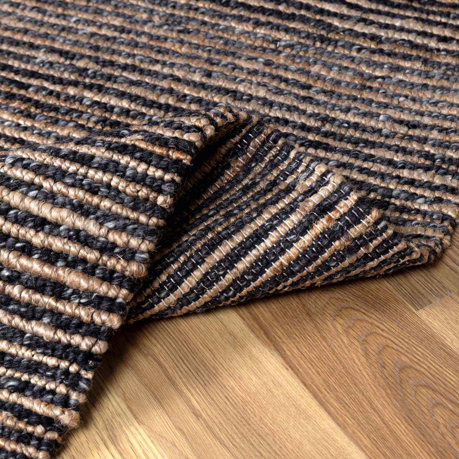 Merel Charcoal & Beige Hand Woven Area Rug